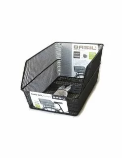 Cesto Trasero BASIL Cento Fijo Sistema WSL Negro 45x31x22 Cm